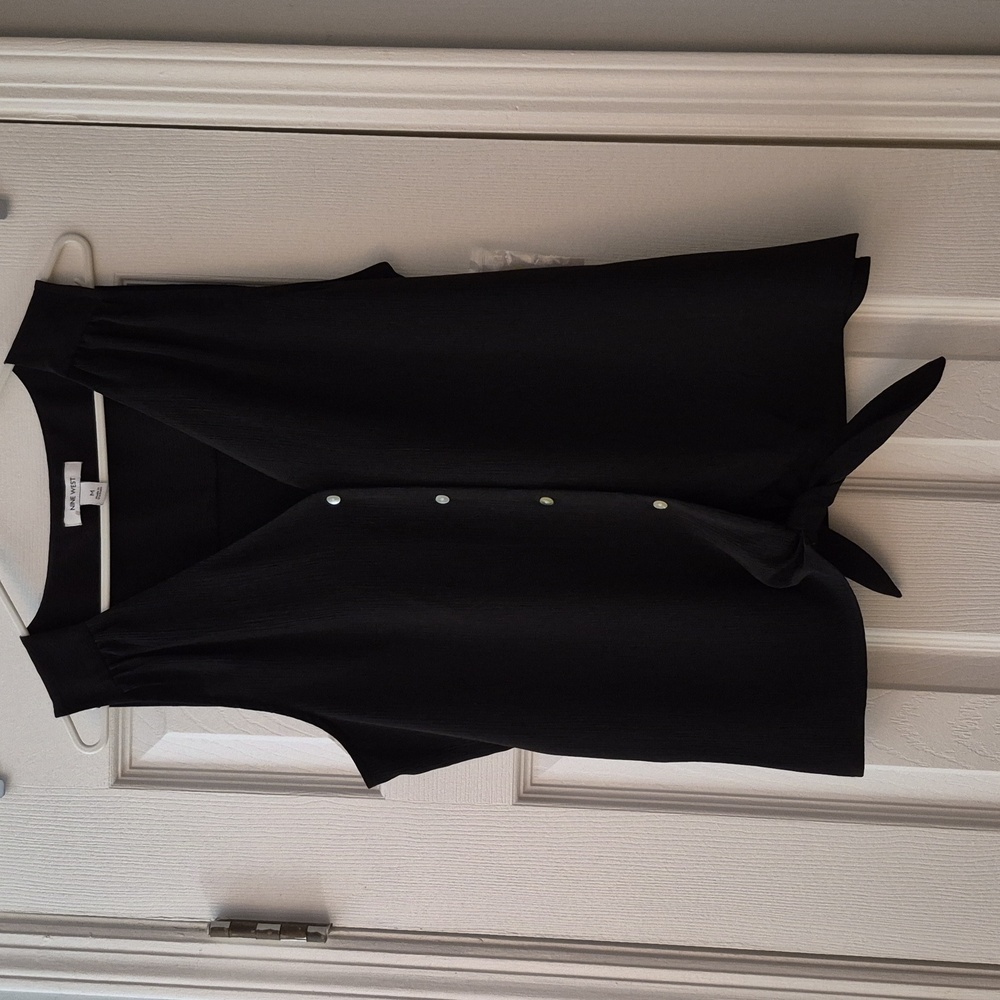 Nine West Black Pleated Tank Top